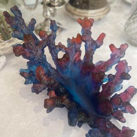 Aurora red coral daum crystal bowl