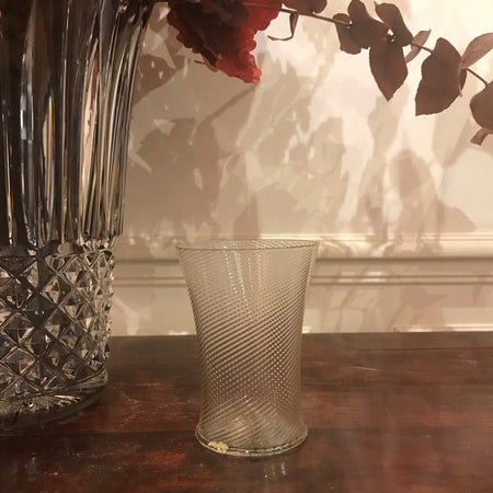 ribbed blown cup glass