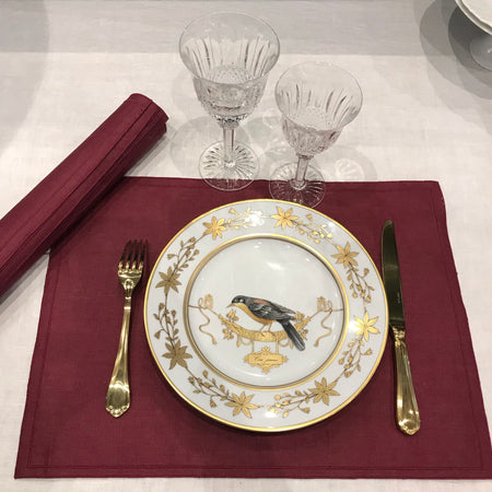 set de tble en lin enduit