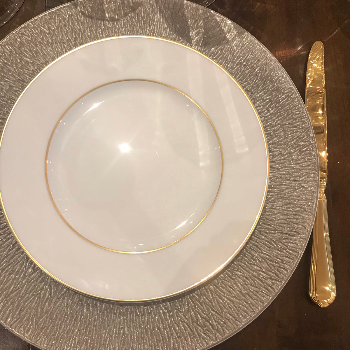 Assiette a dessert Raynaud filet or