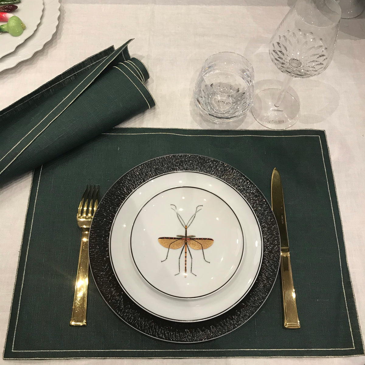 set de table en lin enduit