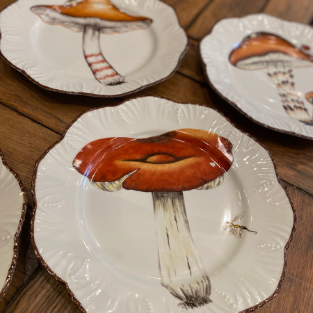 assiette champignon alberto pinto limoges hand painting