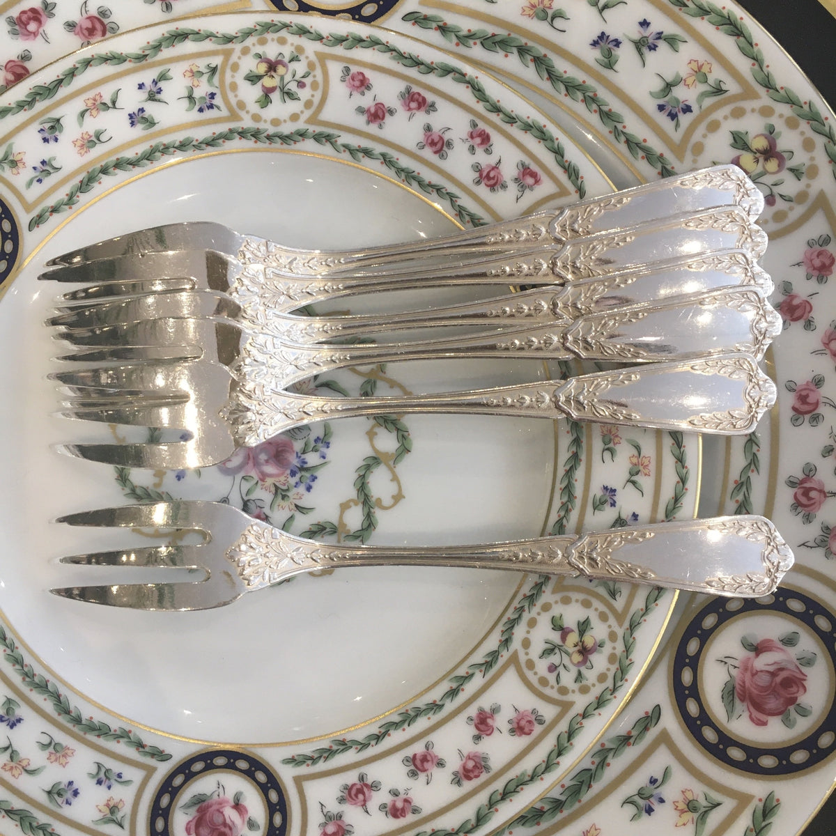 Fourchettes à gâteau Décor Fleuri