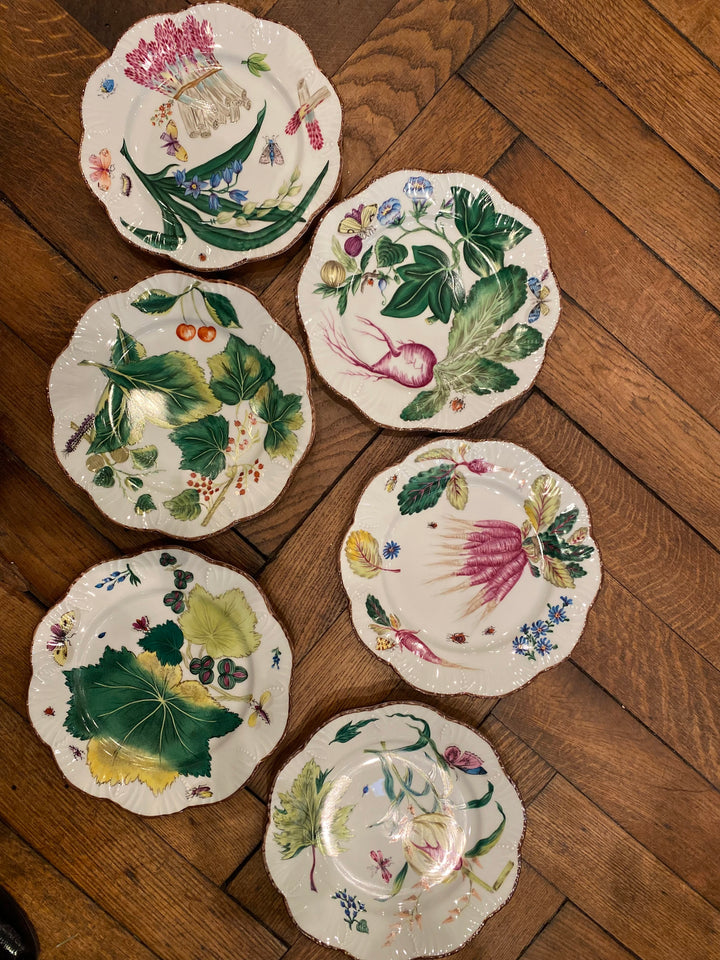 Set of 6 Foliage plates