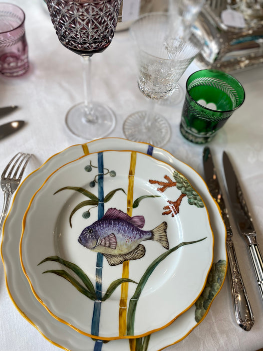 Fish painted porcelain plate