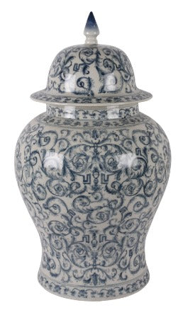 White and blue vase