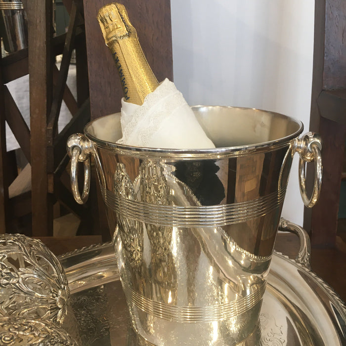 Champagne bucket silver plated metal Straight