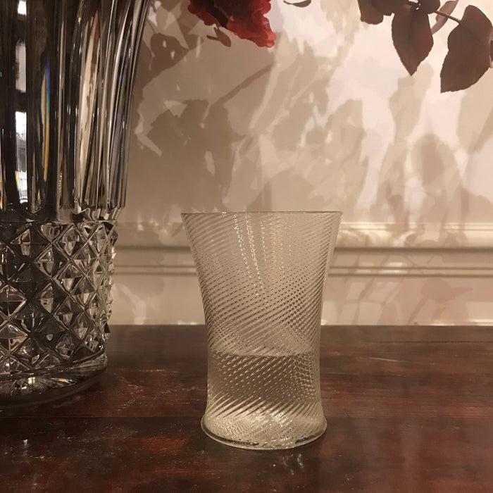 ribbed blown cup glass