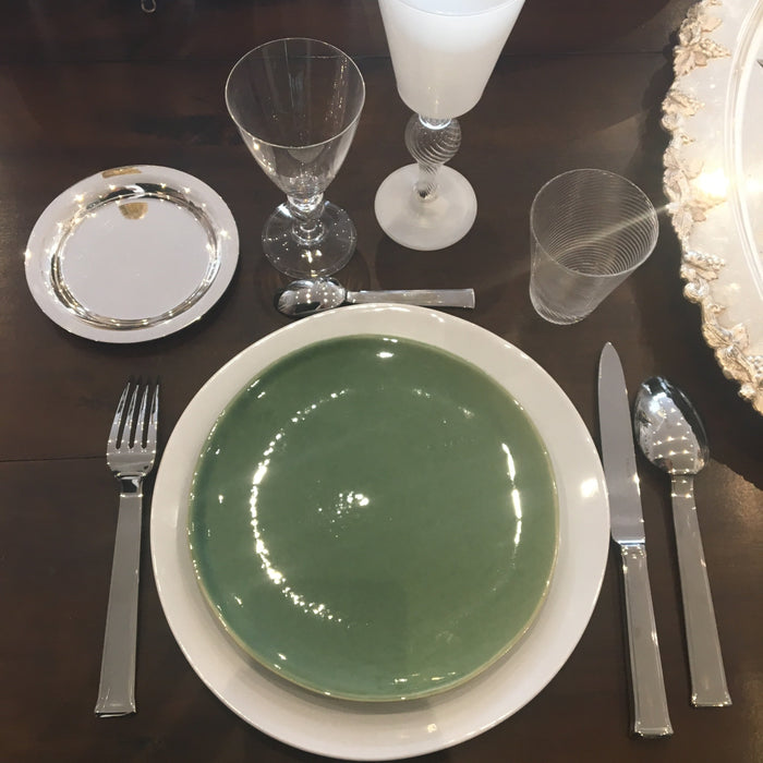 Green dessert plate