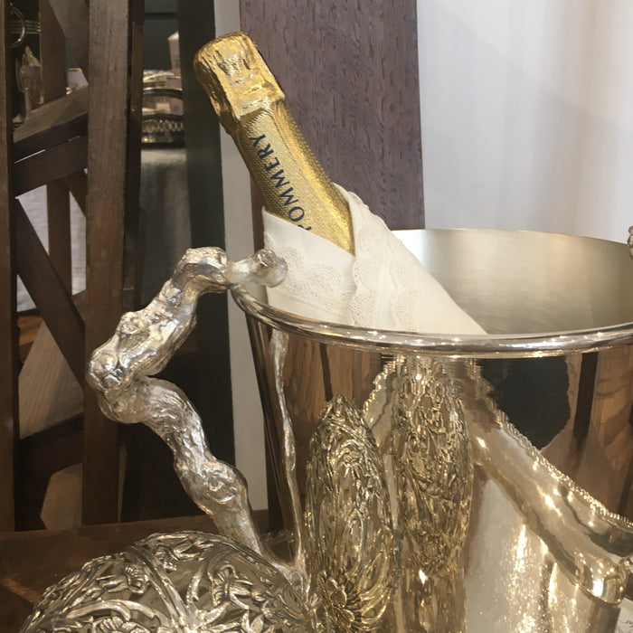 Ceps de Vigne champagne bucket silver metal