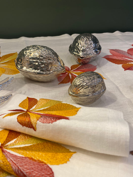table runner linen embroidered fall 