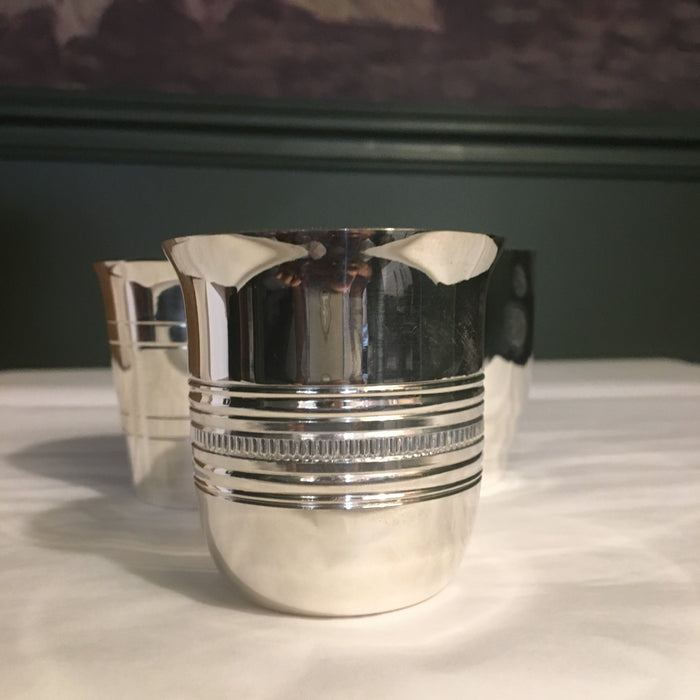 Silver plated metal timbale, model Félix