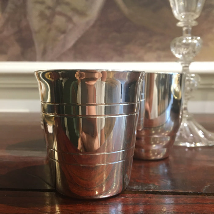 Silver plated metal timbale model Jules