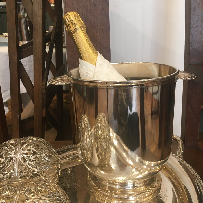 Champagne bucket silver plated metal Shell