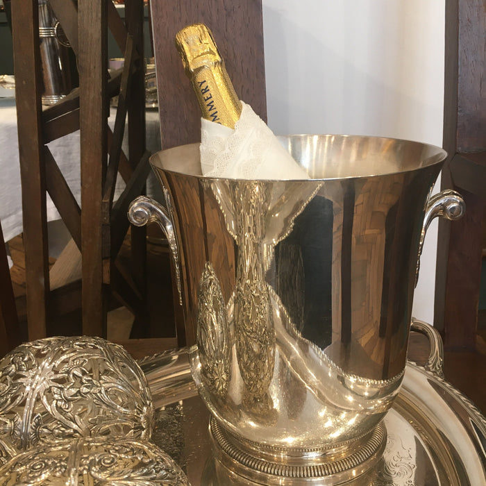 Champagne bucket silver plated metal Ercuis