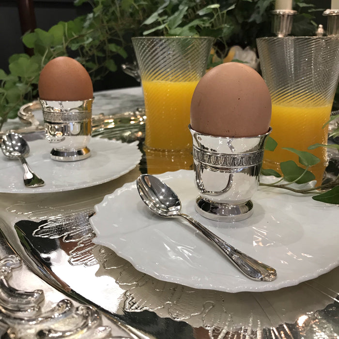 breakfast for two in Paris french breakfast egg cup silver 