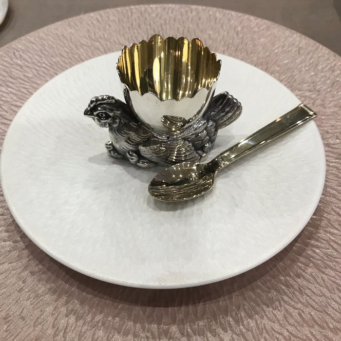 chic breakfast table egg cup silver-gilt luxury egg cup table