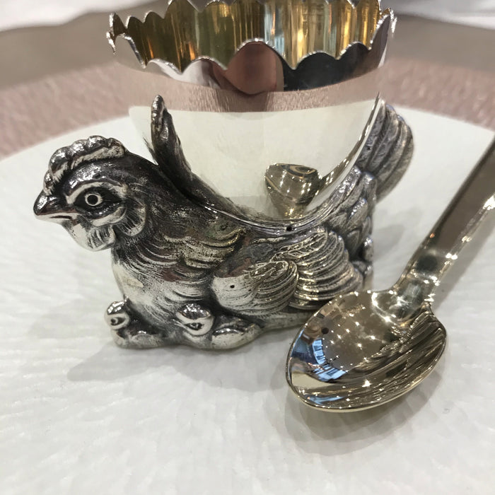 chic breakfast table egg cup silver-gilt luxury egg cup table