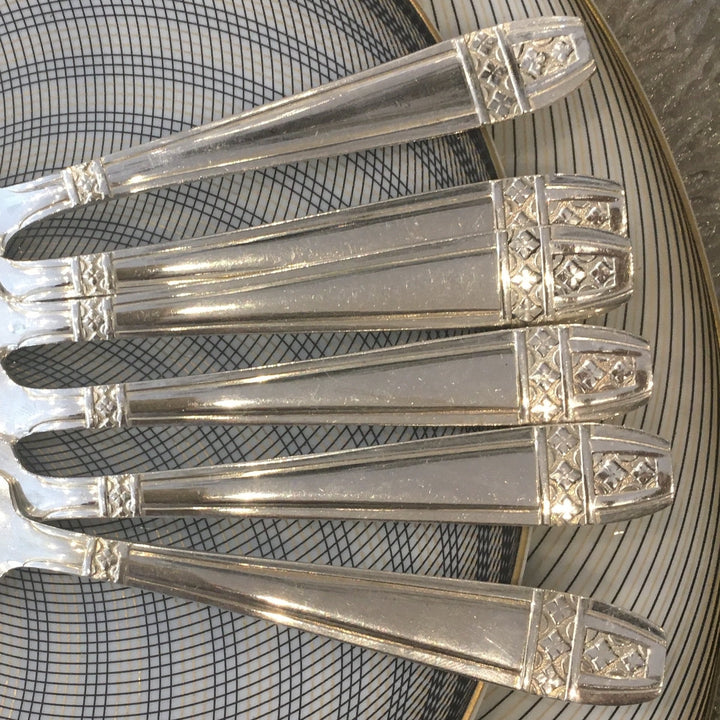 Fourchettes à gâteau Art Déco