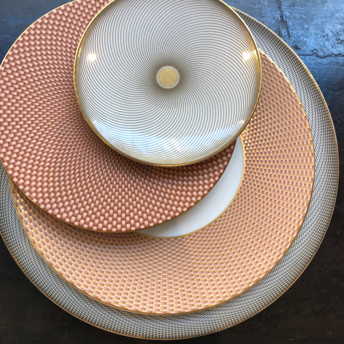 assiette entrée dessert Tresor Beige porcelaine Raynaud Limoges Luxe
