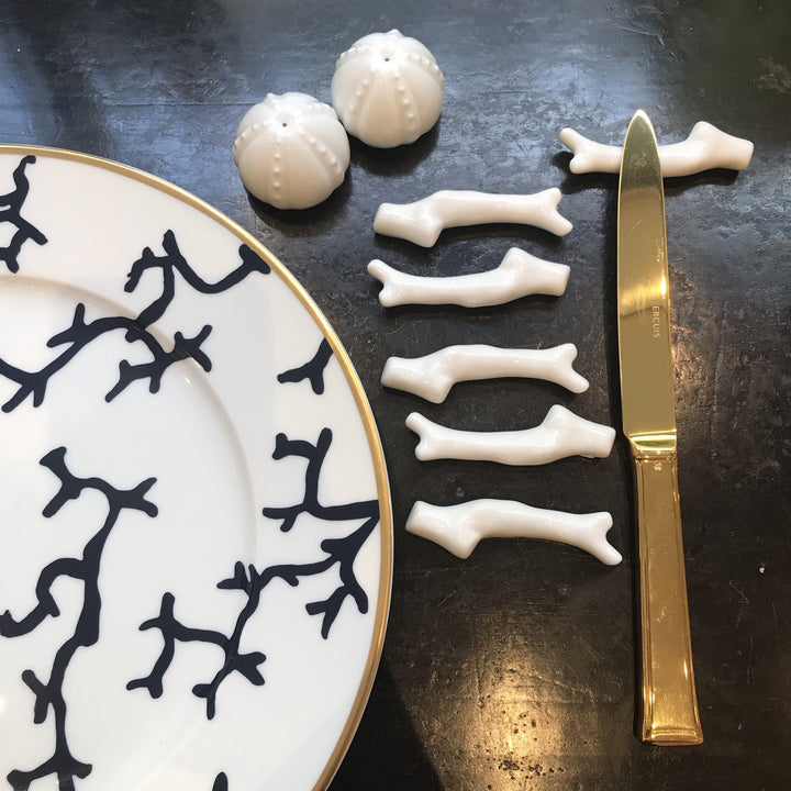 Les 6 Repose-Couteaux Corail Blanc