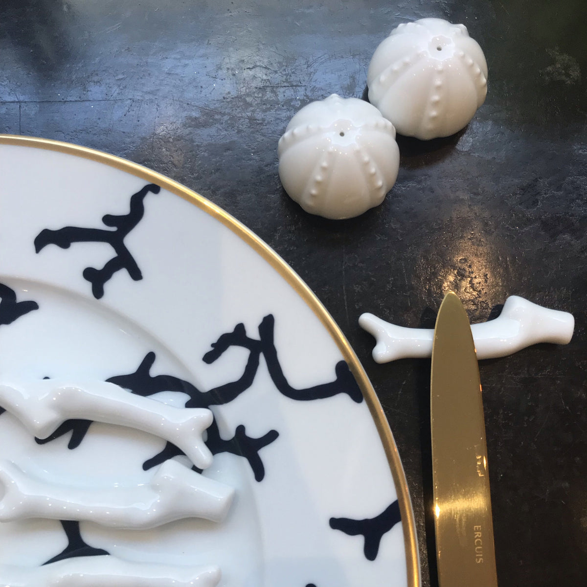 Les 6 Repose-Couteaux Corail Blanc