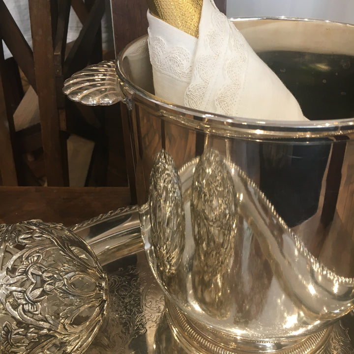 Seau à champagne métal argenté Coquille