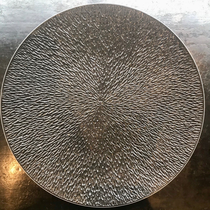 Assiette de Présentation Minéral Irisé Noir