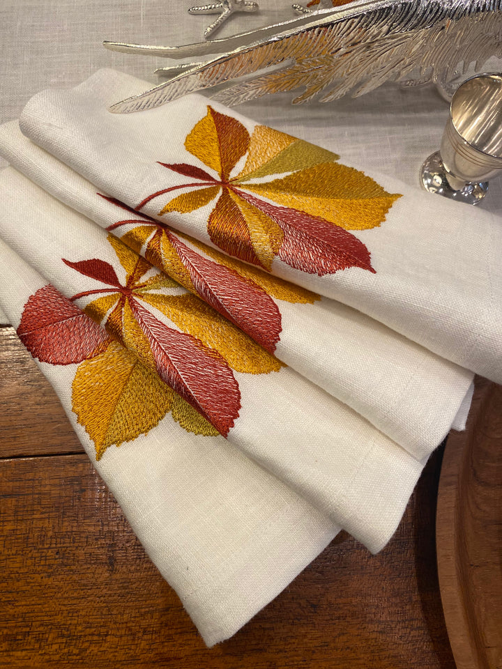4 serviettes de table Marronniers