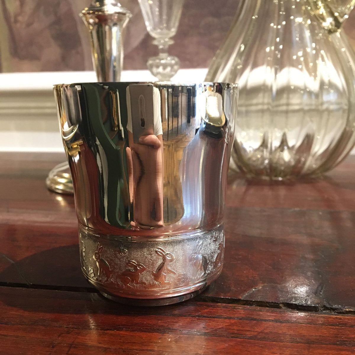 Timbale En Métal Argenté – Modèle Malmaison – Orfèvre OL – Verre à Eau Vintage