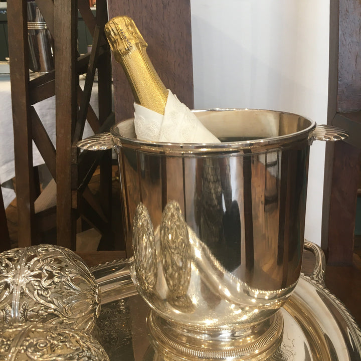 Seau à champagne métal argenté Coquille