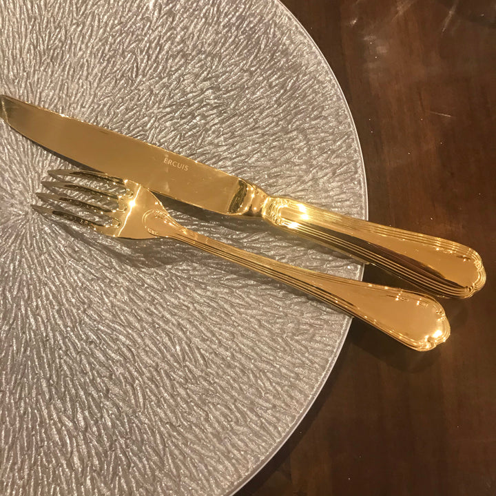 Assiette de Présentation Minéral Irisé Grège
